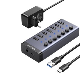 UGREEN CM481 Hub USB 7-portowy czarny – rozdzielacz USB