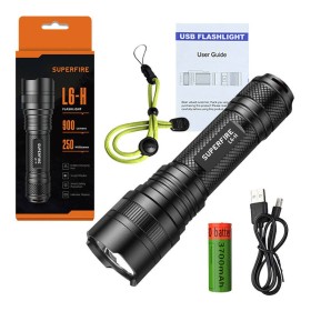 Latarka LED Superfire L6-H 750lm USB-C – Superfire