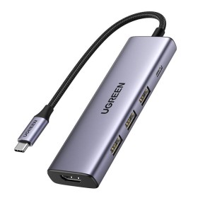 UGREEN Revodok CM511 Hub USB-C 6w1 HDMI PD 100W Szary
