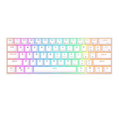 Klawiatura mechaniczna Royal Kludge RK61 RGB, red switch (biała) (QWERTY)