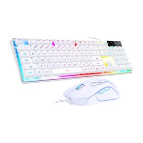 Przewodowy zestaw klawiatura + myszka MageGee K1 (biały) (QWERTY)