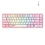 Klawiatura mechaniczna gamingowa Havit KB874L RGB (różowo-biała) (QWERTY)