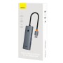 Hub Baseus UltraJoy Series Lite 4-Port (USB do USB 3.03+RJ451+USB-C 5V) (szary)
