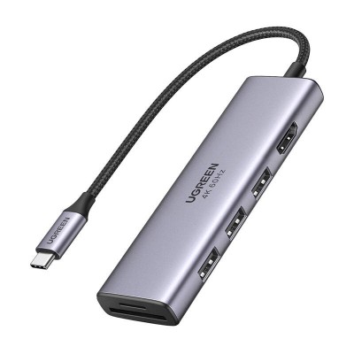 UGREEN CM511 5w1 hub USB-C HDMI 3x USB 3.0 SD szary