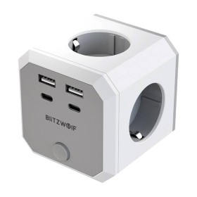 BlitzWolf BW-EC2 listwa zasilająca 4 gniazda biała